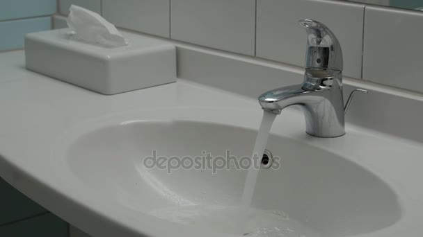 Water running continuously from water tap. - Footage, Video