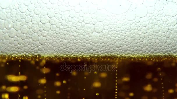 Planu makro piwa z bąbelkami - Materiał filmowy, wideo
