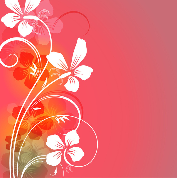 Pink background with flowers - Vector, Image