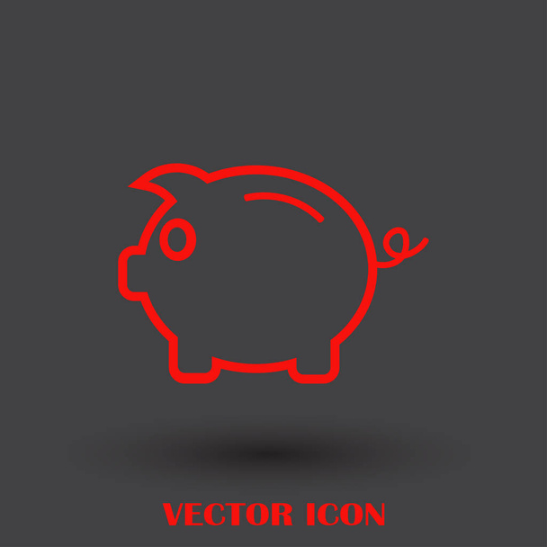 Piggy Bank vector icono, Deuda, dinero, ahorros, ahorrar dinero
 - Vector, Imagen