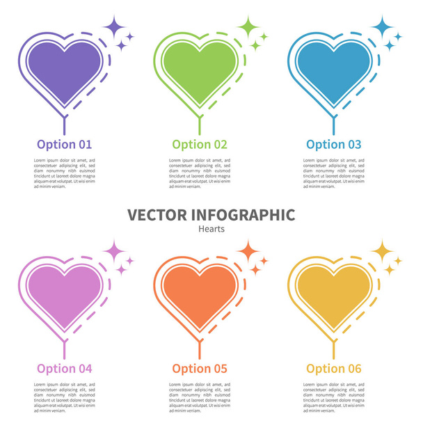 Infographic template with hearts - Vettoriali, immagini