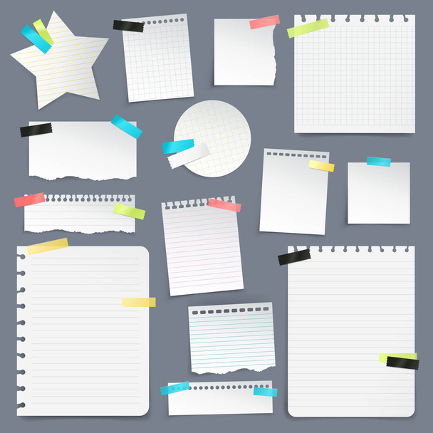 Set of Paper Scraps And Clean Sheets - Vector, Image