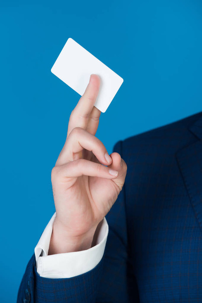 credit or business card in hand of businessman, business ethics - Fotografie, Obrázek