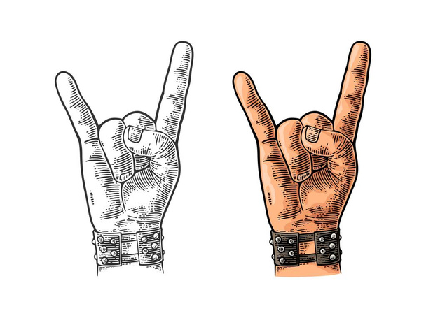 Rock and Roll sign. Vector black vintage engraved illustration. - Vector, Image