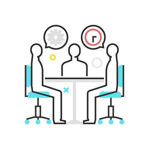 Icono de caja de color, ilustración de reunión, icono
 - Vector, imagen