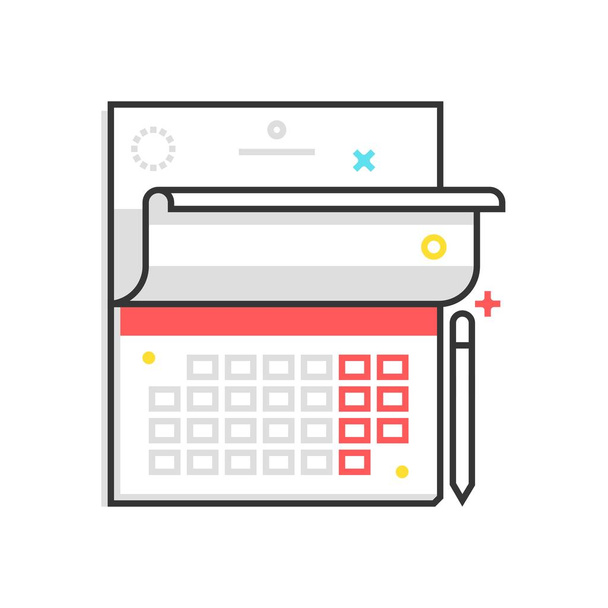 Иконка цветового ящика, иллюстрация календаря, ico
 - Вектор,изображение