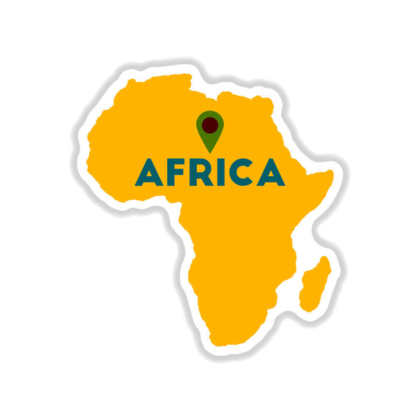 paper sticker on white background Africa map - Vector, Image