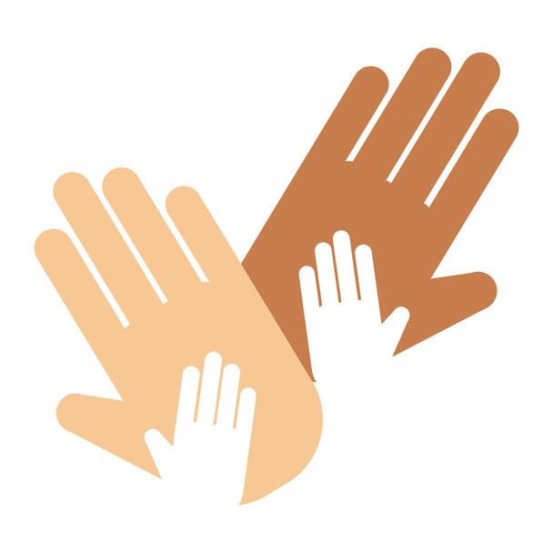 People hands showing greeting wrist direction symbol finger human thumb concept vector illustation - Vector, Imagen