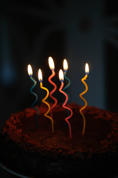 Birthday cake with candles - Foto, afbeelding