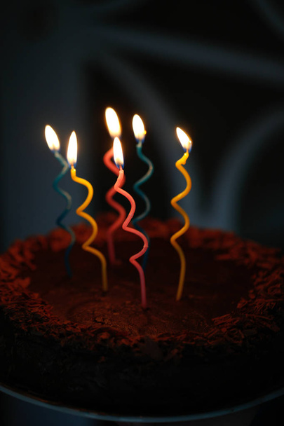 Birthday cake with candles - Foto, afbeelding