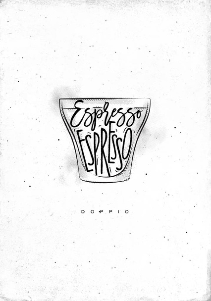 Doppio cup white - Vector, Image