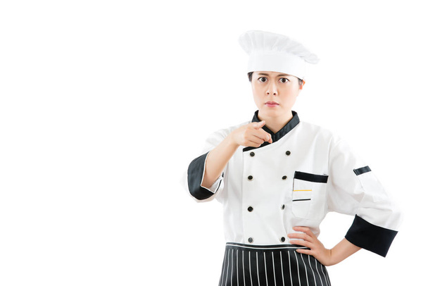 angry mad woman chef  blame mistake - Photo, image