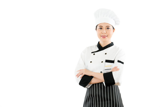 successful asian woman chef cross arm - Φωτογραφία, εικόνα