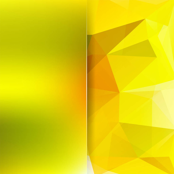 Fondo hecho de triángulos amarillos. Composición cuadrada con formas geométricas y elemento difuminado. Eps 10 - Vector, imagen