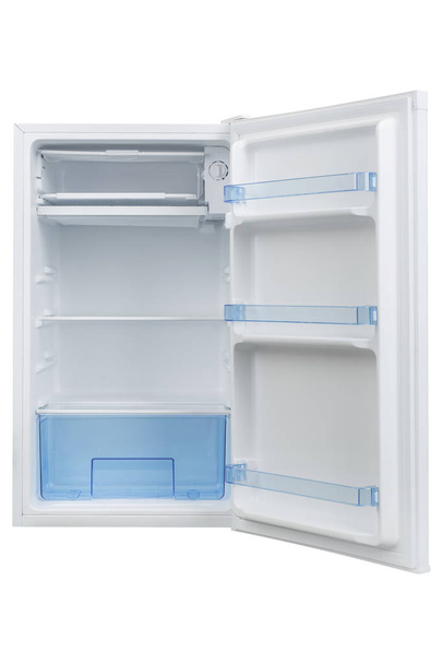 Beyaz arka plan üzerinde izole beyaz buzdolabı - Fotoğraf, Görsel