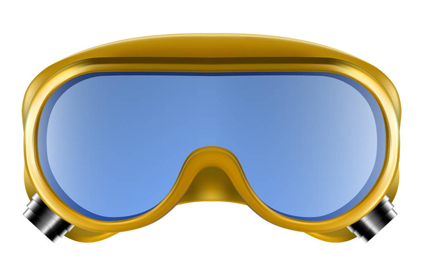 kunststof veiligheidsbril geïsoleerd op wit - Vector, afbeelding