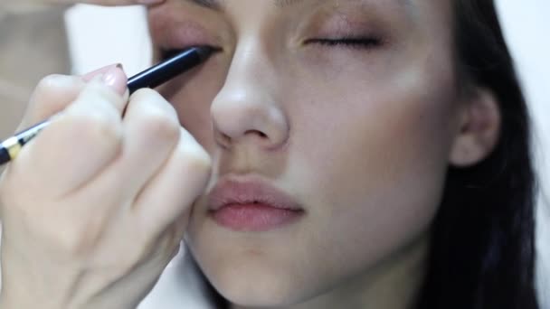make up artist doing professional make up  - Imágenes, Vídeo