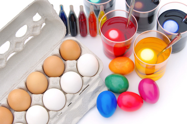 Ostereier ferben - easter eggs colour - Photo, image