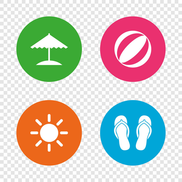 Beach holidays icons. - Vector, afbeelding