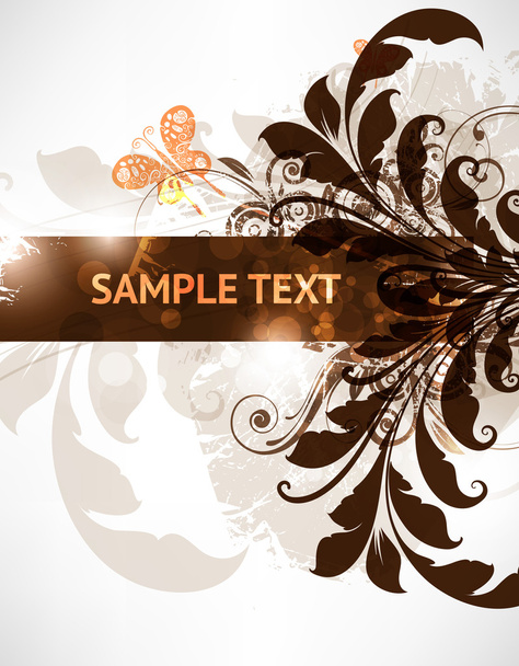 Hand Drawn floral background with flowers, greeting vector card for retro design - Vetor, Imagem