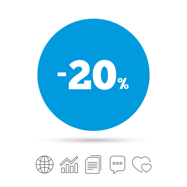 20 percent discount sign icon - Vetor, Imagem