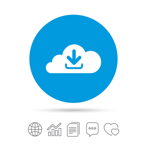 Download from cloud icon.  - Vettoriali, immagini