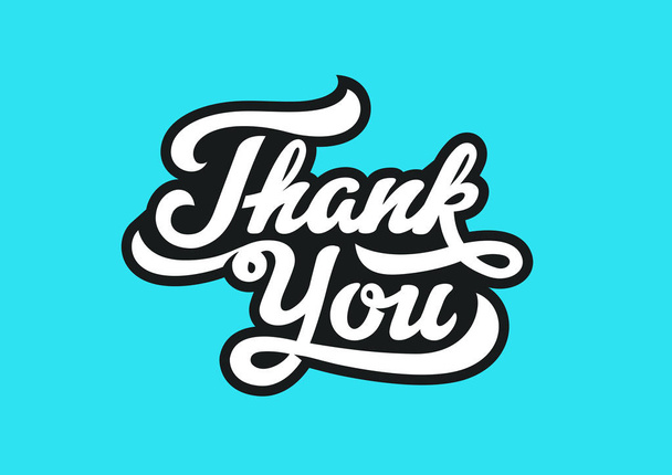 Thank you calligraphic text logo vector Lettering composition - Vector, Image