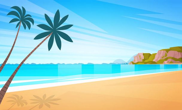 Пісок пляжу моря берег літні канікули Синє небо сонця - Вектор, зображення