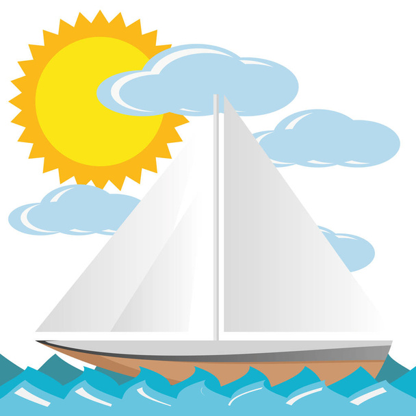 Illustration Summer Sailing - Vector, afbeelding