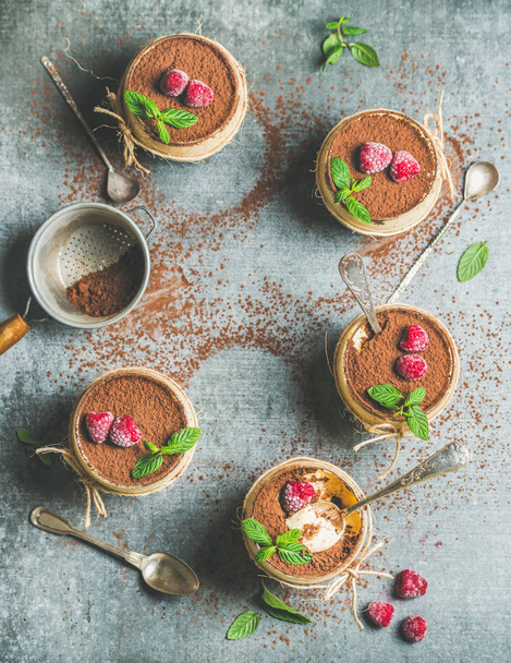 Italian dessert Tiramisu in glasses - Foto, Bild