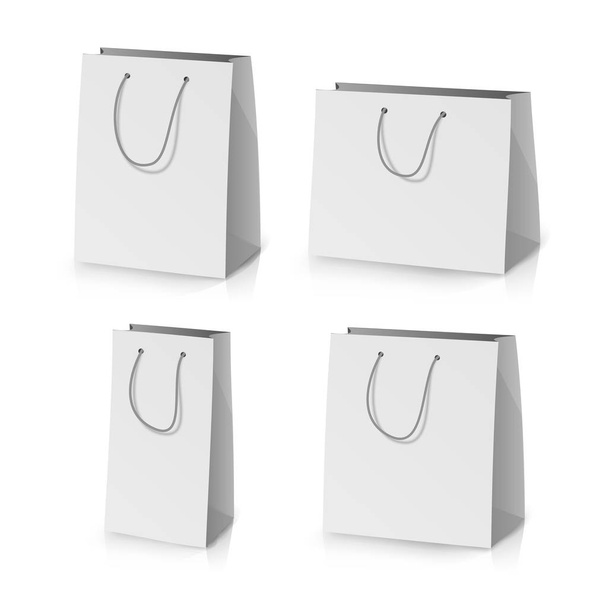 Blank Paper Bag Template Vector. Realistic Gift Bag Illustration - Vector, Imagen