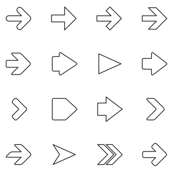 Arrow line icon set - Vector, afbeelding