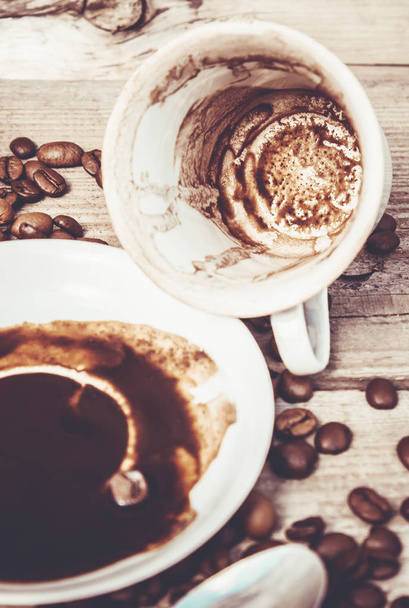 Coffee for Breakfast and guesswork. Selective focus. - Φωτογραφία, εικόνα