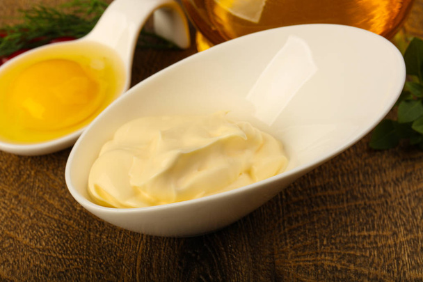 Mayonnaise with egg and oil  - Photo, Image