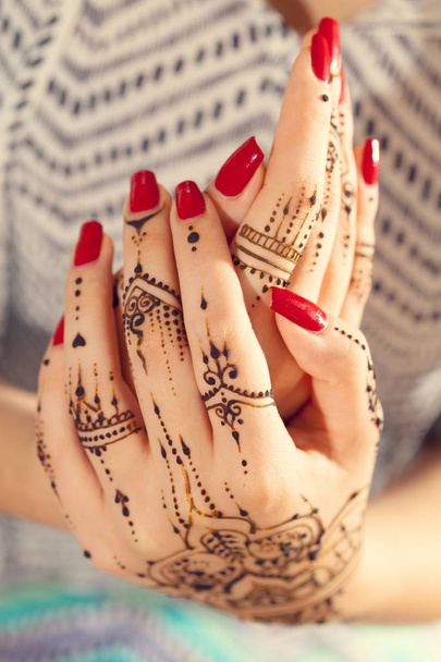 Female hands with Mehndi  - Fotó, kép