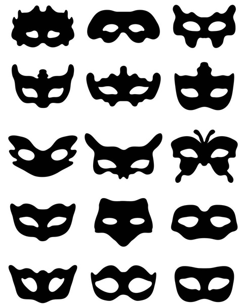 silhouette di maschere festive
 - Vettoriali, immagini