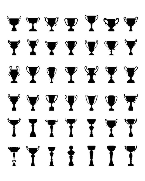 silhouettes of trophy cup - Vector, Image