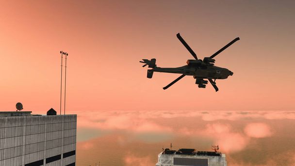 Ilustración 3D de una guerra en helicóptero
 - Foto, Imagen