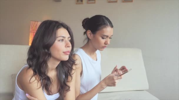 Two girls doing selfie - Filmati, video