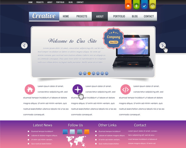 Business Theme Website design vector elements - Διάνυσμα, εικόνα