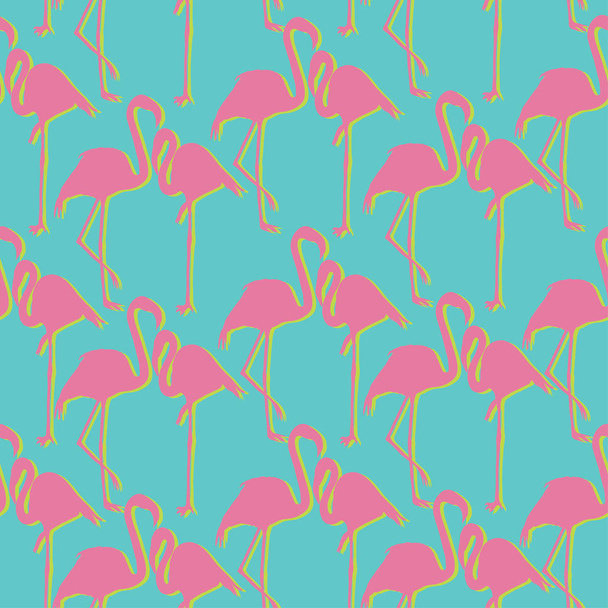 Flamingo pattern, vector, illustration - Вектор,изображение