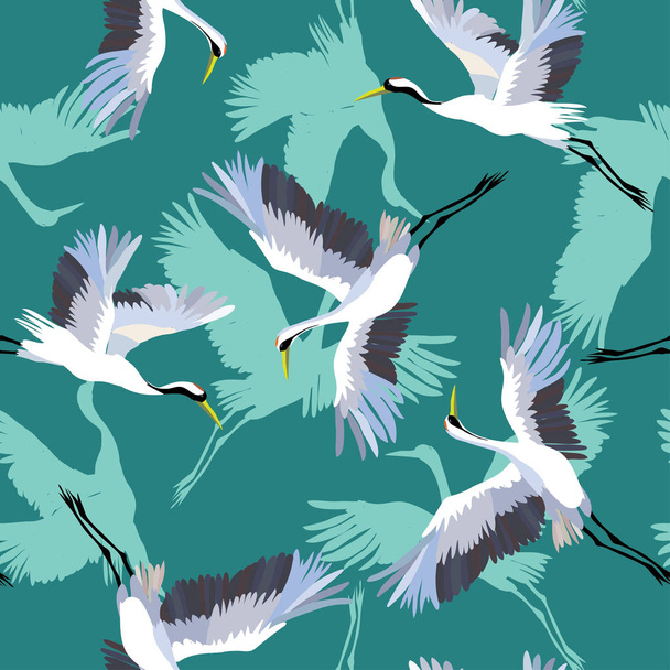 crane bird pattern, vector, illustration - Vektor, Bild
