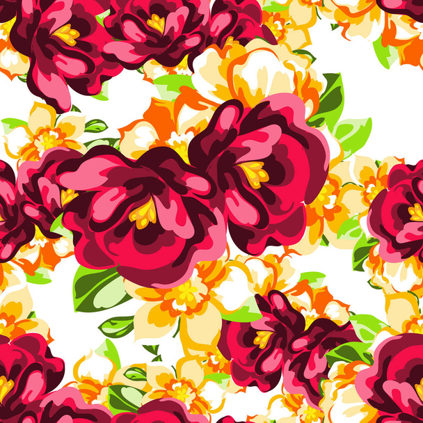 Seamless watercolor flower pattern - Vektor, Bild