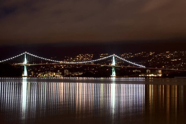 Lions Gate Bridge Night Photography - Photo, Image