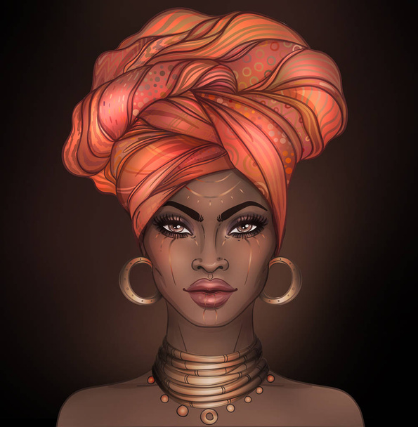 African American pretty girl. Raster Illustration of Black Woman - Fotoğraf, Görsel