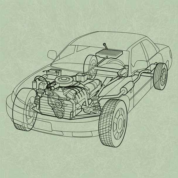 Generic Car Assembly - Vector, Imagen