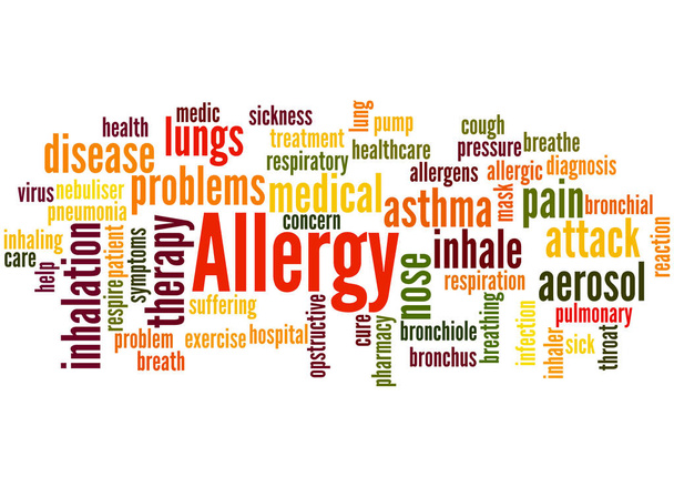 Allergie word cloud concept 4 - Foto, afbeelding