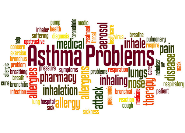 Asthma problems, word cloud concept 2 - Photo, Image