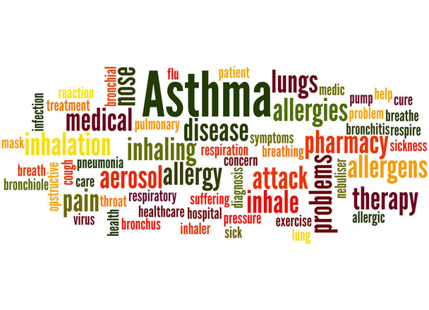 Astma, word cloud concept 5 - Foto, afbeelding
