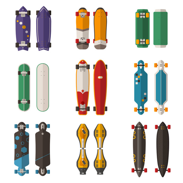 Different Skateboards Set - Vektor, Bild